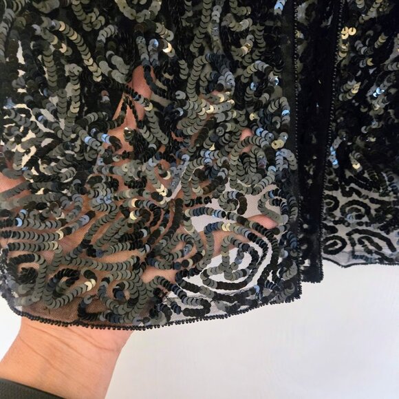 Timeless by Naeem Khan black sequin cardigan Size 18 NWT - Picture 5 of 7
